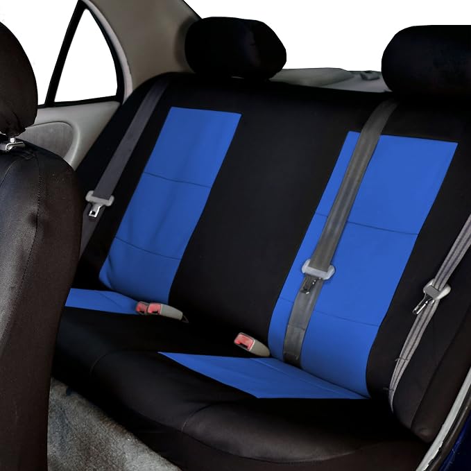 FH Group FB085114 +F11306 Premium Waterproof Seat Covers (Blue) Full Set – Universal Fit for Cars Trucks & SUVs