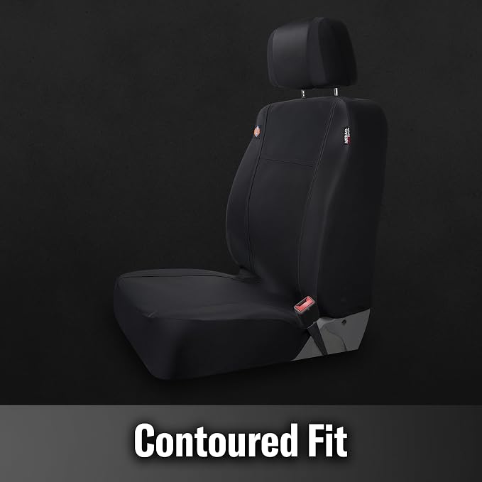 Dickies 2-Piece Puncture-Resistant Front Seat Covers for Cars, Trucks, SUVs — Black