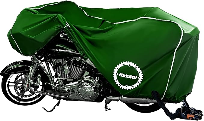 Nuzari Premium Motorcycle Cover - Motorcycle Covers Waterproof Outdoor Storage - Harley Davidson Motorcycle Cover - Motorcycle Accessories XXL