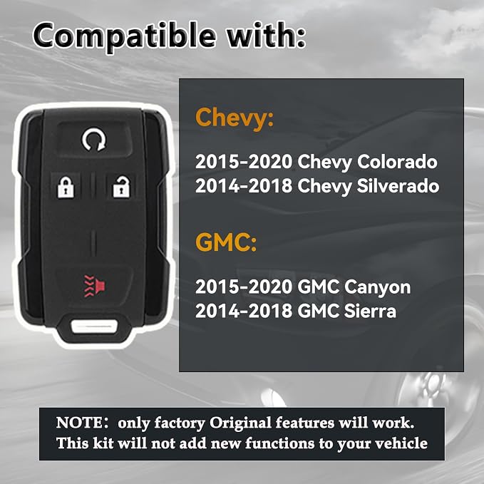 Key Fob Kit Replacement for GMC Sierra Canyon Chevy Silverado Colorado | DIY OBD Tool At Home,M3N32337100,Easy to install,Car Owner Replace,starsGood spare key