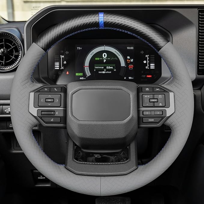 MEWANT Hand Stitch Steering Wheel Cover for Toyota Land Cruiser 2024-2026, Custom Fit DIY Wrap Interior Accessories