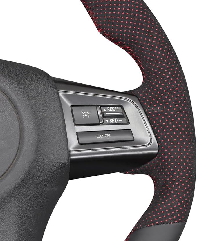 MEWANT Hand Stitched Steering Wheel Cover Wrap for Subaru WRX 2015-2021 / WRX STI 2015-2021 Steering Wheel Accessories