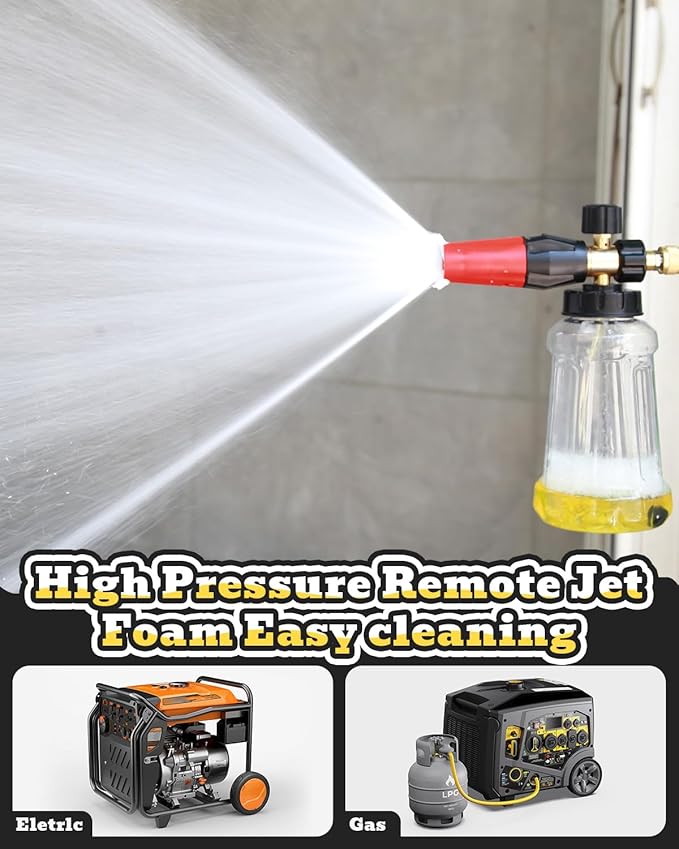 Foam Cannon for Pressure Washer, Car Wash Foam Gun Kit, Tool Daily Foam Cannon with 1/4 Inch Quick Connector, Soap Cannon for Pressure Washer, Foam Gun Car Wash Sprayer