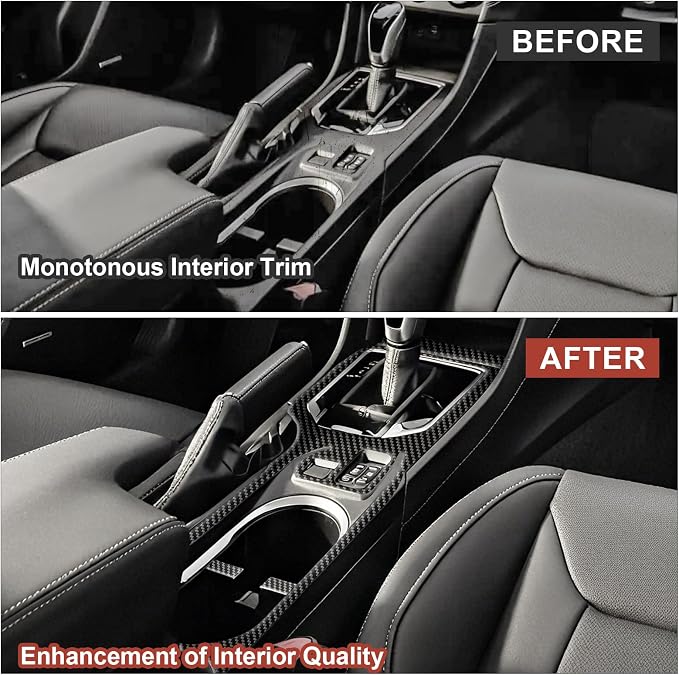 4PCS Real Carbon Fiber Gear Shift Panel Cover Trim Compatible with Subaru Impreza 2017-2023 / Crosstrek 2018-2023, Interior Decor Sticker Accessories