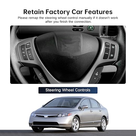 Car Radio Wiring Harness Connector for Honda Civic 2006-2011, CRV 2007-2011, Pilot 2009-2011 - 16 PIN Radio Power Cable Fit Aftermarket Android Head Unit, Retains Steering Wheel Control, FM AM