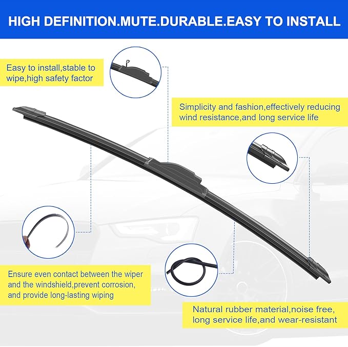 ANIKLUIM® 26"+18" Wiper Blades with 10" Rear Wiper Blade Set Replacement for 2016-2022 Honda HR-V Windshield Wipers Original Factory Quality (Pack of 3)