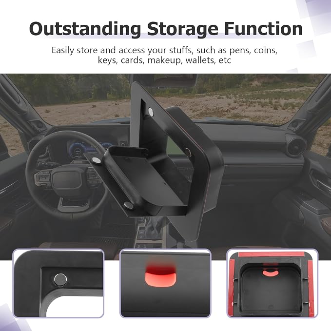 LUWU Center Console Hidden Box Organizer Compatible with 2024 2025 2026 Land Cruiser LC250 Prado J250 2024 2025 2026 Accessories 1958/Base Console Organizer Tray Armrest Hidden Storage Box Secret Box