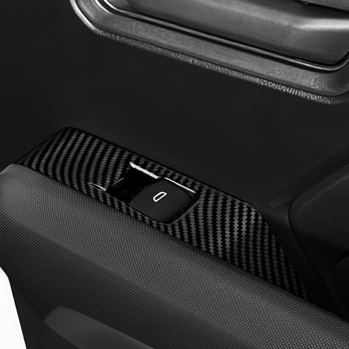 4PCS Car ABS Window Lift Switch Panel Trim Cover for Chevrolet Colorado/GMC Canyon 2023 2024 2025 Carbon Fiber Interior Accessories