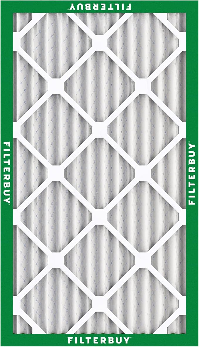 Filterbuy 12x20x2 Air Filter MERV 8 Essential Dust & Allergy Defense (3-Pack), Electrostatic Pleated HVAC AC Furnace Filters Replacement (Actual Size: 11.50 x 19.50 x 1.75)