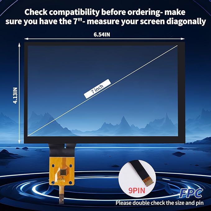 TsuperU 7" Touch Screen Digitizer Replacement for Chevy Malibu Camaro Colorado Sonic Equinox Cruze Trailblazer Trax Traverse 2017-2019 MYLINK Radio Screen, Touchscreen Navigation System LA070WV6-SD01