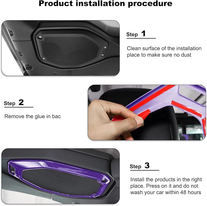 A Pillar Speaker Trim Cover & Roof Speaker Audio Trim Cover Ring Kit Decoration Interior Accessories for Jeep Wrangler JL JLU & Gladiator JT 2018-2022,Purple