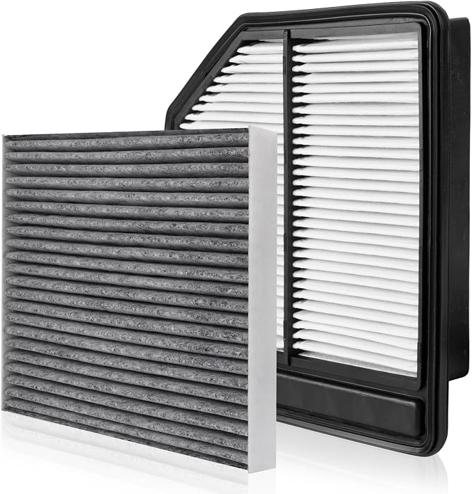 Cabin & Engine Air Filter Fit for Honda Civic 2006 2007 2008 2009 2010 2011 (1.8L) Activated Carbon Cabin Filter Replacement CF10134 CA10165 Car Accessories