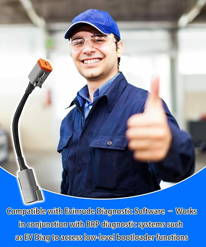 586551 Diagnostic Cable Compatible with Evinrude Outboard Engines, Marine Tool for ECU Communication, Plug & Play
