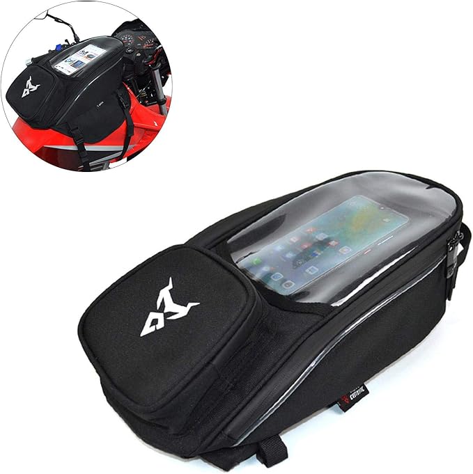 Naysku Motorcycle Tank Bag, 7Inch Touch Screen Motorcycle Bag Fuel Tank Magnetic Bag, Water-Repellent, Large Capacity and Multiple Compartments, for Outdoor Activities