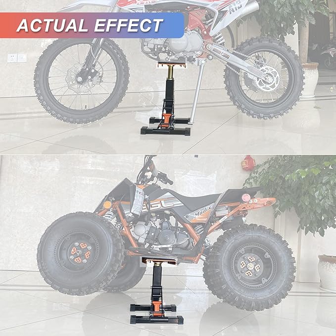 POLARBEAR Dirt Bike Stand Hydraulic Aluminum Jack Stands Vertical Lift CNC, for Dirt Bike/ATV/ADV/Rally Maintenance, Motorcycle Dirtbike Engine Stand with 1200Lbs Capacity(Orange)