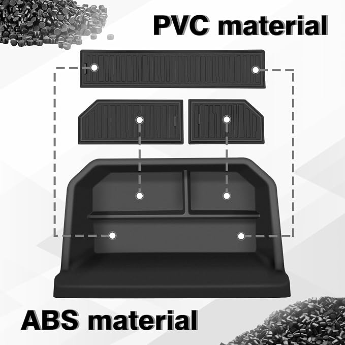 BestEvMod Upgrade Center Console Dash Storage Box Tray Compatible with Mustang Mach E 2021-2026 Dashboard Screen Back Organizer Custom fit ABS Material with PVC Trim Black