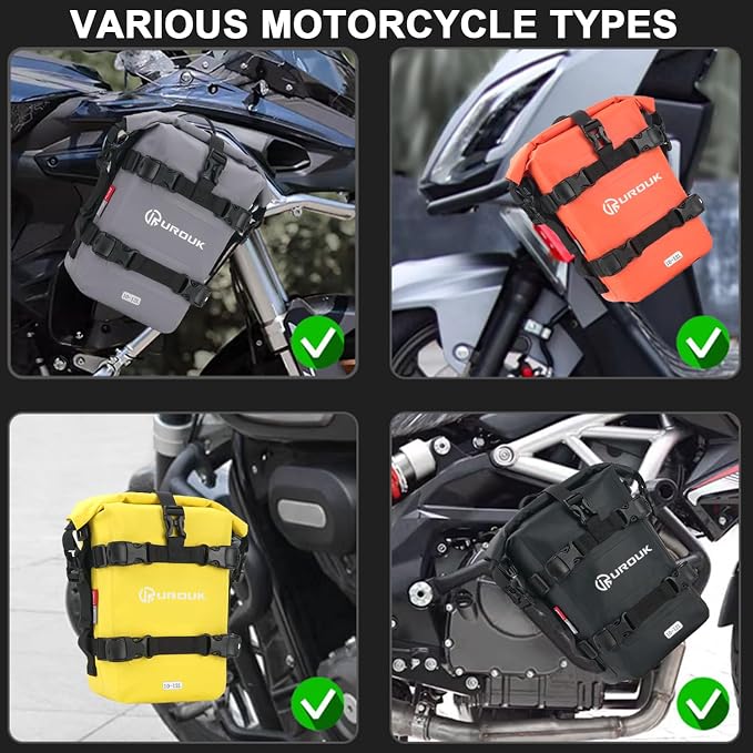10-12L Waterproof Motorcycle Bumper Bag Motor Crash Bar Bag Side Frame Pannier Bag Tail Seat Bag with Shoulder Strap - Essential Riding Gear for Motorcycles