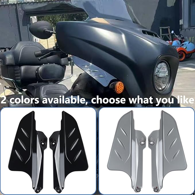 Side Wings Air Deflectors Front Fairing Side Wing Windshield Deflector for Indian Chieftain Dark Horse/Chieftain Limited/Roadmaster Dark Horse/Roadmaster Limited 2019-2024 (Black)
