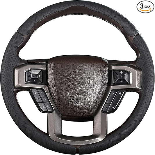 Steering Wheel Cover for Ford F150 2015-2020/F250 2017-2021/F350 2017-2021/F450 2017-2021/F550 2017-2021/Ford Expedition 2018-2021 Custom-fit Car Steering Wheel Cover for Ford Steering Wheel Protector