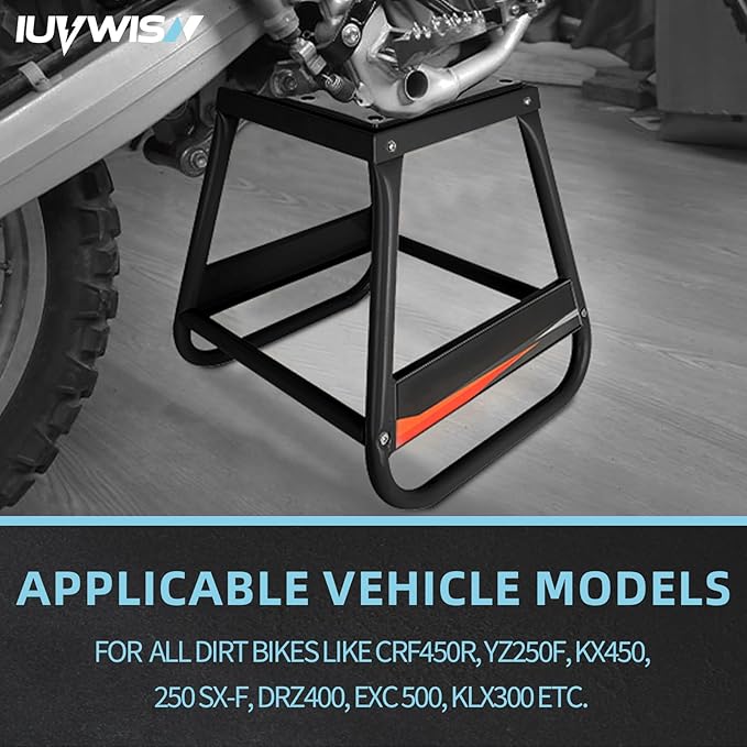 Dirt Bike Stand Motorcycle Lift Panel Stand Maintenance Detachable Anti Slip Heavy Duty Universal Stand for Most Motorcycles Motocross Dirt Bike Dual Sport Enduro Black