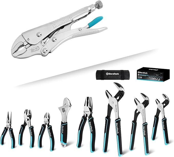 DURATECH 7-Inch Locking Pliers & DURATECH 8-Piece Pliers Set