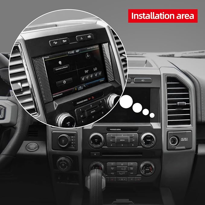 BETTERHUMZ Air Conditioning CD Control Panel Display Screen Outlet Trim Compatible with Ford F150 Raptor 2015-2020 Carbon Fiber