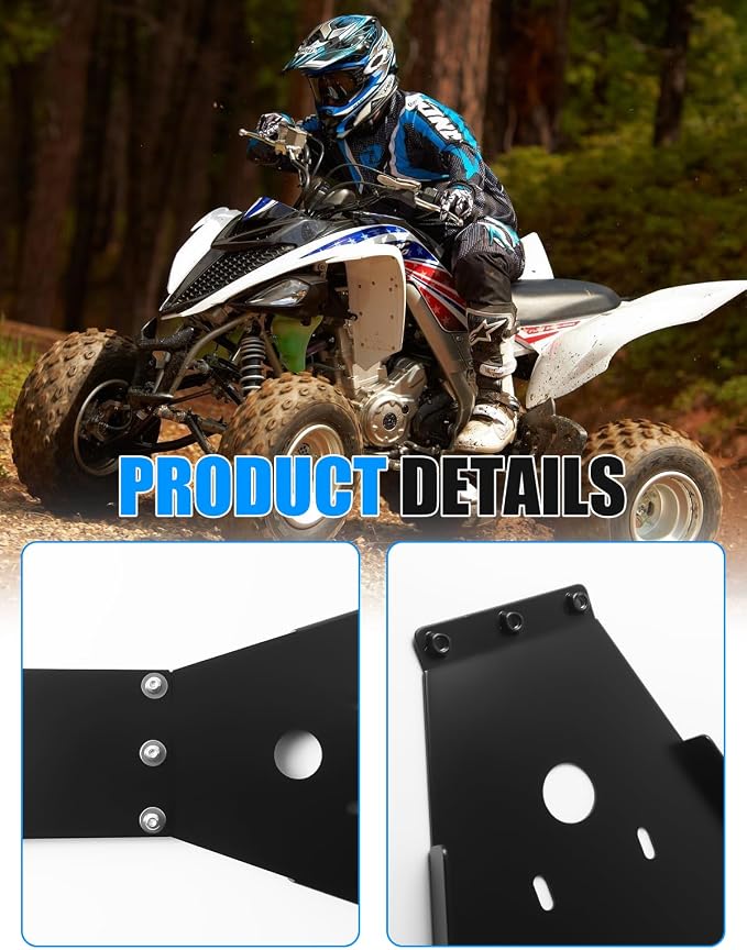 Frame Skid Plate & Swing Arm Skid Plate Guard for Yamaha Raptor 700, ATV Combined Full Chassis Protector for Yamaha Raptor 700 700R 2006-2025 Accessories