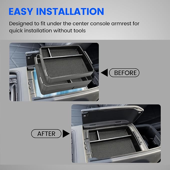 Center Console Organizer for 2027 Kia Telluride (Double Layer) + Central Storage Mat for 2027 Telluride (X-Line SX/X-PRO SX/SX Presitige/X-Line SX Presitige/X-PRO SX Presitige) Accessories