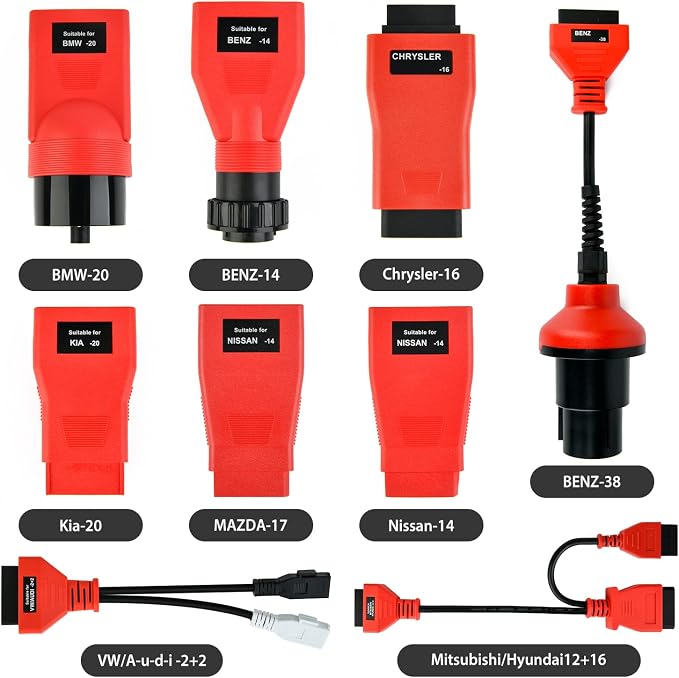 Autel MaxiSys MSOBD2KIT Non-OBDII Adapter Kit, 9PCS Connector for Diagnose OBD 1 Vehicle, OE-Compliant Connectors, Support Autel Scanner MK808S MK900 MX900 MK808BT PRO MK900BT MP900BT MS906 PRO Ultra