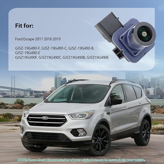 GJ5Z-19G490-F Backup Rear Camera Replacement for Ford Escape 2017 2018 2019, OE Cam Replaces GJ5Z-19G490-C, GJ5Z-19G490-B, GJ5Z-19G490-E by GreenYi