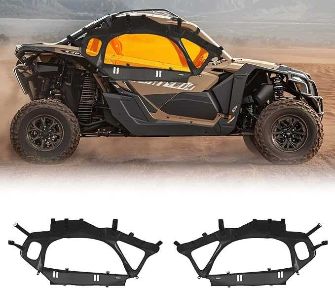 VEVOR Cab Enclosure Upper Doors, Compatible with Can-Am Maverick X3 2-Seater 2017-2025, Soft Upper Doors, Windproof Upgraded Zipper UTV Soft Side Window Kit, Work with Side Mirrors and Windshields