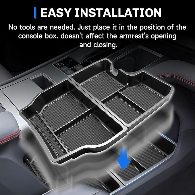 SXCY 2025 2026 Toyota Sienna Under Console Organizer Tray [Not for Console w/ Cool Box] for 2021-2025 2026 Sienna Accessories