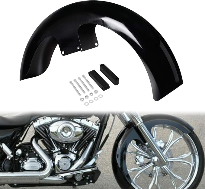 21" Motorcycle Front Fender Mudguards for 120 / R21 Tire Fit for Harley Bagger Touring Road King Electra Glide Street Glide FLHR FLHX Gloss Black