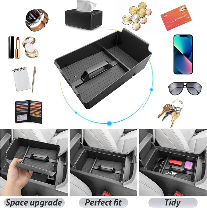 SKTU for 2025 2026 Nissan Murano Center Console Organizer for 2025 2026 Nissan Murano (SV/SL/Platinum) Console Tray Nissan Murano 2025 2026 Accessories ABS Durable Insert Console Organizer
