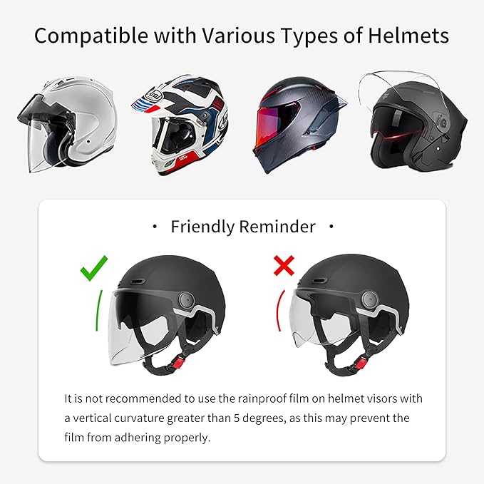 Universal Helmet Visor Anti-Fog Film + Rainproof Film - 2 PCS for Motorcycle Helmet Lens, Alternative to Insert Lens - Ultra HD Shield Films, Anti-Steaming, Safer Rides (Style C)