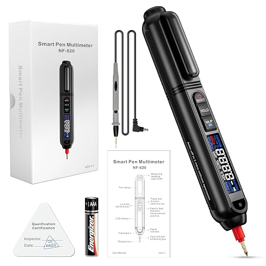 NOYAFA 3 in 1 Pen Type Digital Multimeter, 6000Count AC/DC Voltage Tester,Electric Tester Pen, Intelligent Multimeter, Non-Contact Voltmeter Sensor Resistance, Capacitance, Diode, Continuity