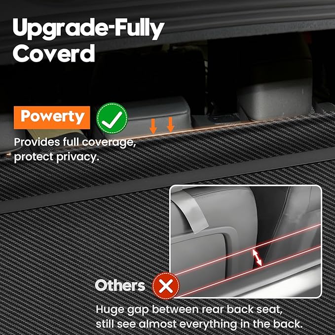 Powerty Cargo Cover for 2018-2024 Chevy Equinox/GMC Terrain Accessories, Trunk Cover Retractable Trunk Shielding Shade Cargo Luggage Cover for 2018-2024 Chevy Equinox/GMC Terrain