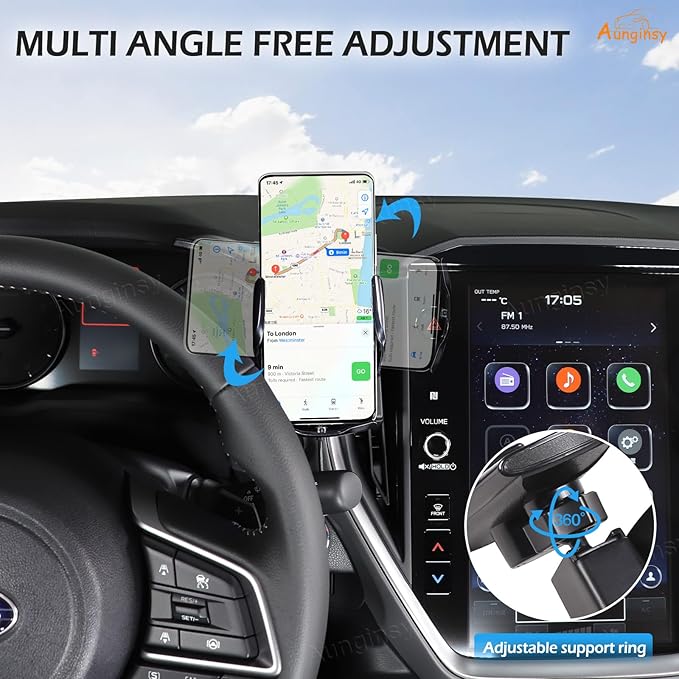 Car Phone Holder Compatible with Subaru Crosstrek 2024+ & WRX 2022+ Center Console Air Outlet Vent Panel Mobile Phone Mount Instrument Hands-Free Universal Cell Phones Navigation Bracket Accessories