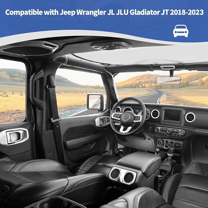 RT-TCZ for Wrangler JL Interior Trim Kit Compatible with Jeep Wrangler JL JLU Gladiator JT 2018-2023 White Interior Accessories 23pcs
