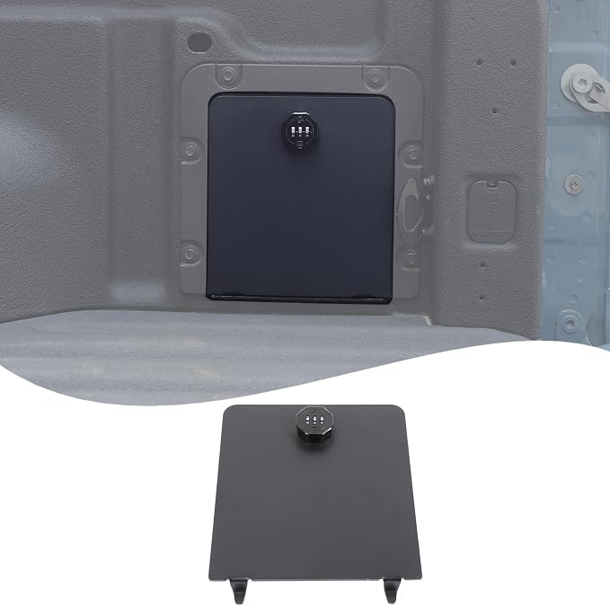 Lcojicep Trunk Bed Security Lockbox Cover Compatible with Ford Maverick 2022-2025，Truck Bed Side Storage Box Lockbox Cover Replacement ， with lock Storage box panel Cover Accessories (Black B)