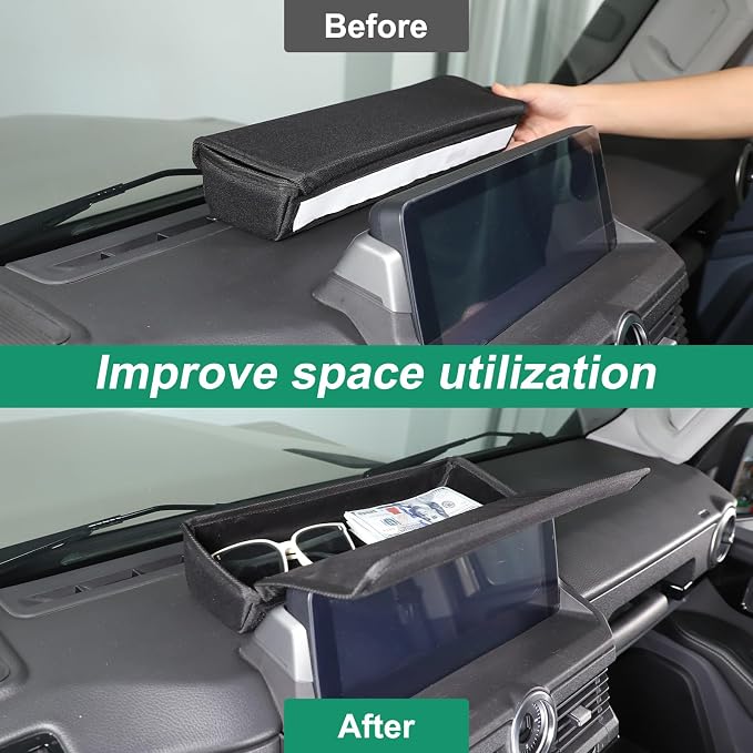 Dash Storage Tray Insert Behind Screen Organizer Storage Compatible with INEOS Grenadier 2020-2026 Accessories, New Upgraded Non-Slip Dashboard Tray with Lid