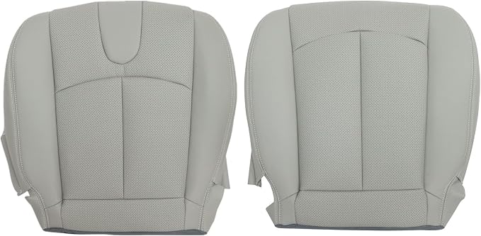 FZJDSD Gray Driver & Passenger Side Bottom Perforated Microfiber Leather Replacement Seat Covers Compatible with Infiniti G37 2008 2009 2010 2011 2012 2013