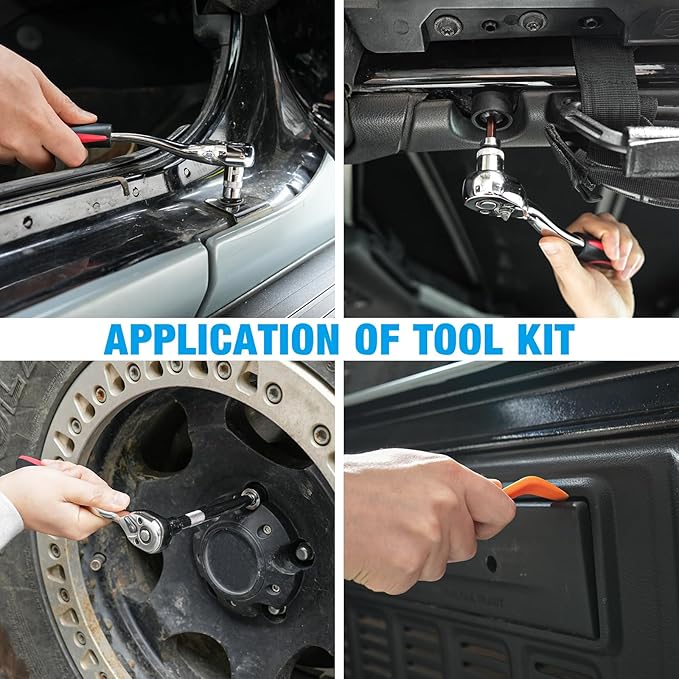 Hardtop Door Removal Tool Kit Compatible with Jeep Wrangler JK JKU JL JLU JT Gladiator Unlimited Sport Sahara Rubicon X,Torx Tools Set Socket for Removal of Door/Roof/Spare Tire/Other Hardware Devices