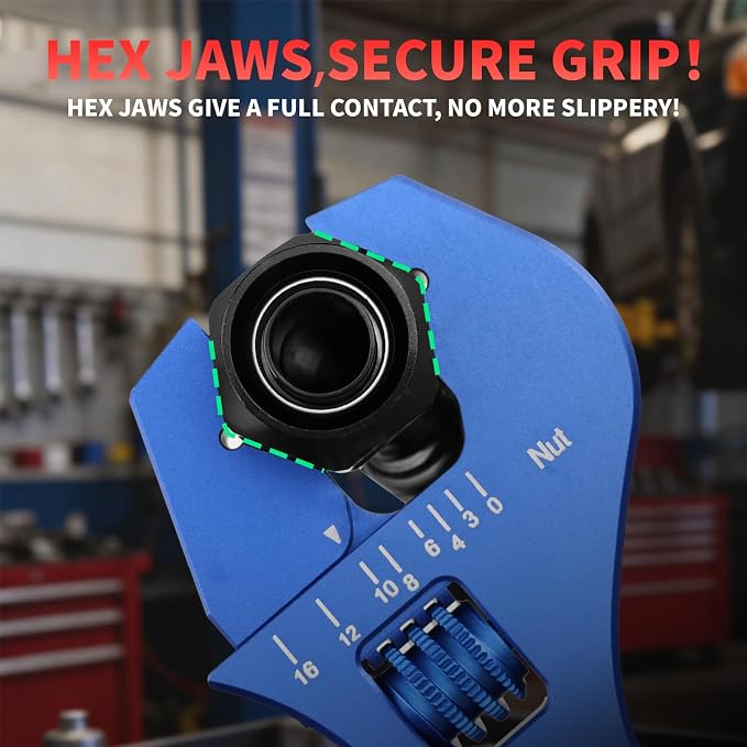 The Complete AN Fitting Kit: AN Fittings Installation Tool + Blue AN Wrench, Covers -3 to -16AN Sizes, No Damaged Fittings, Perfect for Fuel & Oil Lines