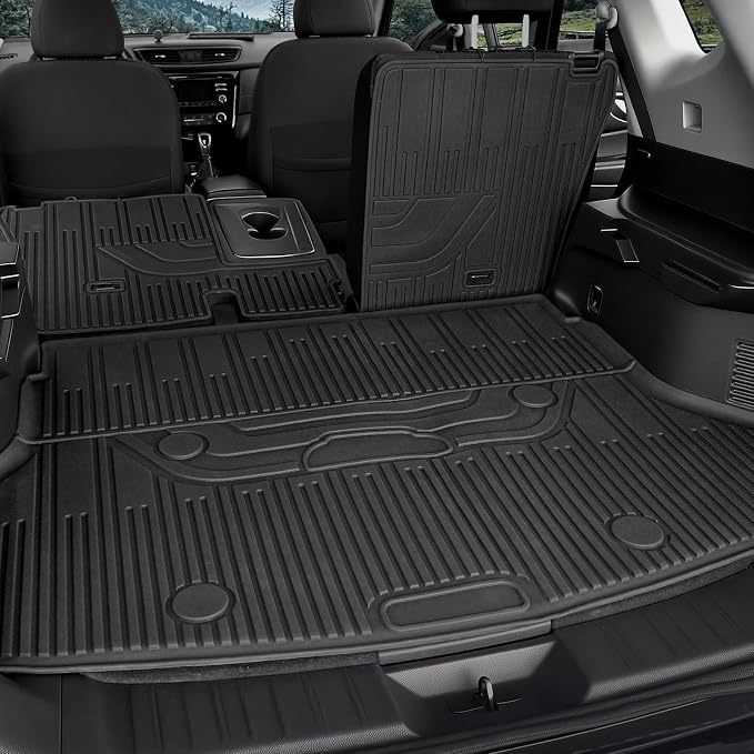 Floor Mats for Nissan Rogue 2014-2020, All Weather Floor Mats Trunk Cargo Liner and Door Sill Guards Accessories, Full Coverage Set (Not for Sport)