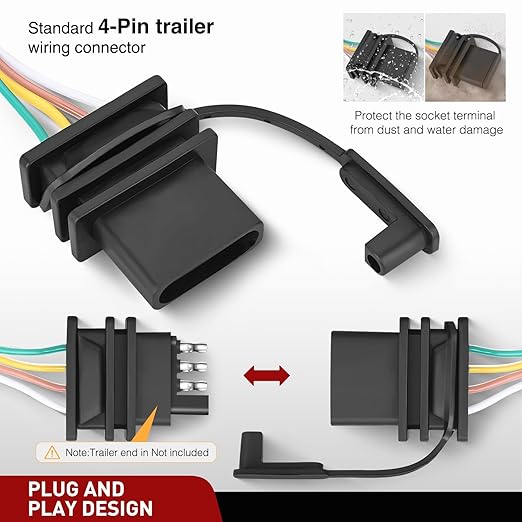 Nilight 4 Pin Trailer Wiring Harness Kit 56217 Compatible with Lexus RX350 RX350L 2008 2009 2010 2011 2012 2013 2014 2015 2016 2017 2018 2019 2020 2021 Toyota Highlander Simple Fit Tow Hitch