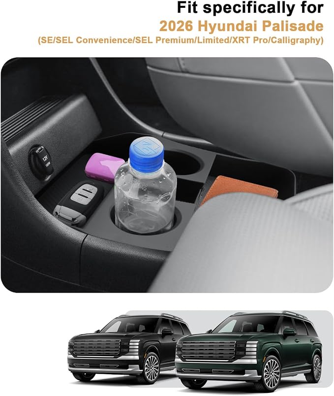 2026 Hundai Palisade Lower Center Console Organizer - For 2026 Palisade TPE Lower Console Organizer Tray - Compatible with 2026 Hundai Palisade(SE/SEL/Limited/XRT Pro/Calligraphy) Accessories