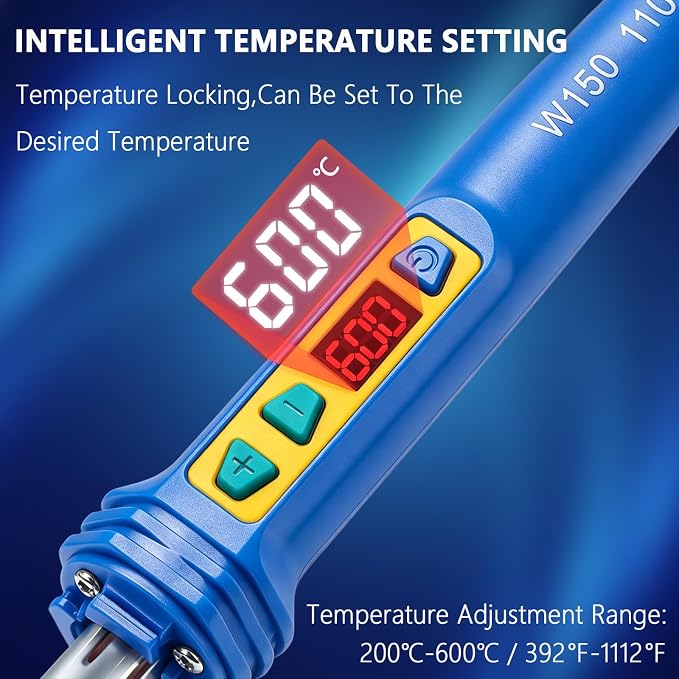 GNI Upgraded 150W LED Digital Adjustable Temperature Plastic Welder | 106PCS Welding Rods Repair Kit, 4 Tips 3 IN 1 Soldering Iron Kit, Plastic Welding Kit for DIY/Bumper Kayaks