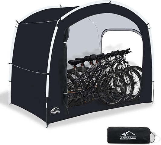 Bike Storage Shed Tent with Rain Fly, Enhanced Waterproof & Sun Protection Outdoor Storage for Bicycle, Motorcycle, Easy Setup Portable Shelter for Garden Tools, Lawn Mower (Extra Large)