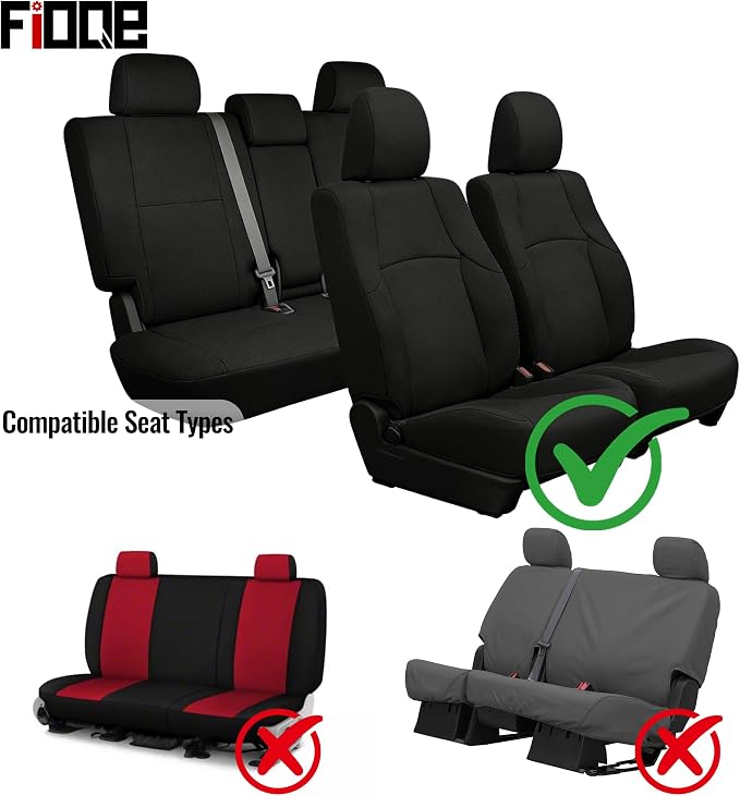 Thick Composite Fabric Front&Rear Seat Covers for Toyota 4Runner 2011-2024,Waterproof and Scratch-Resistant, Providing Outstanding Protection,Heavy Duty Padded-Black